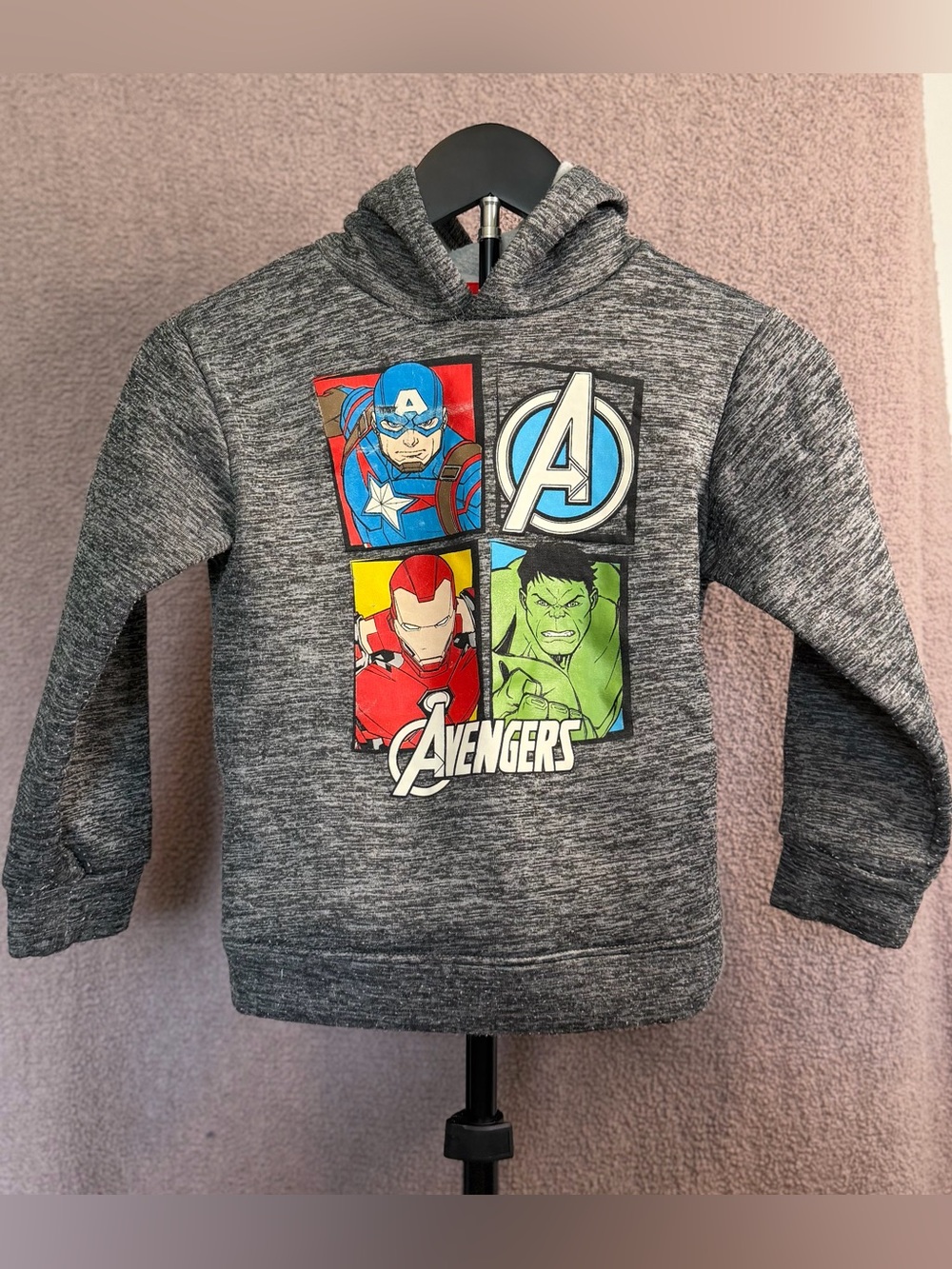 Marvel Avengers Gray Kids Hoodie - Captain America, Iron Man & Hulk
